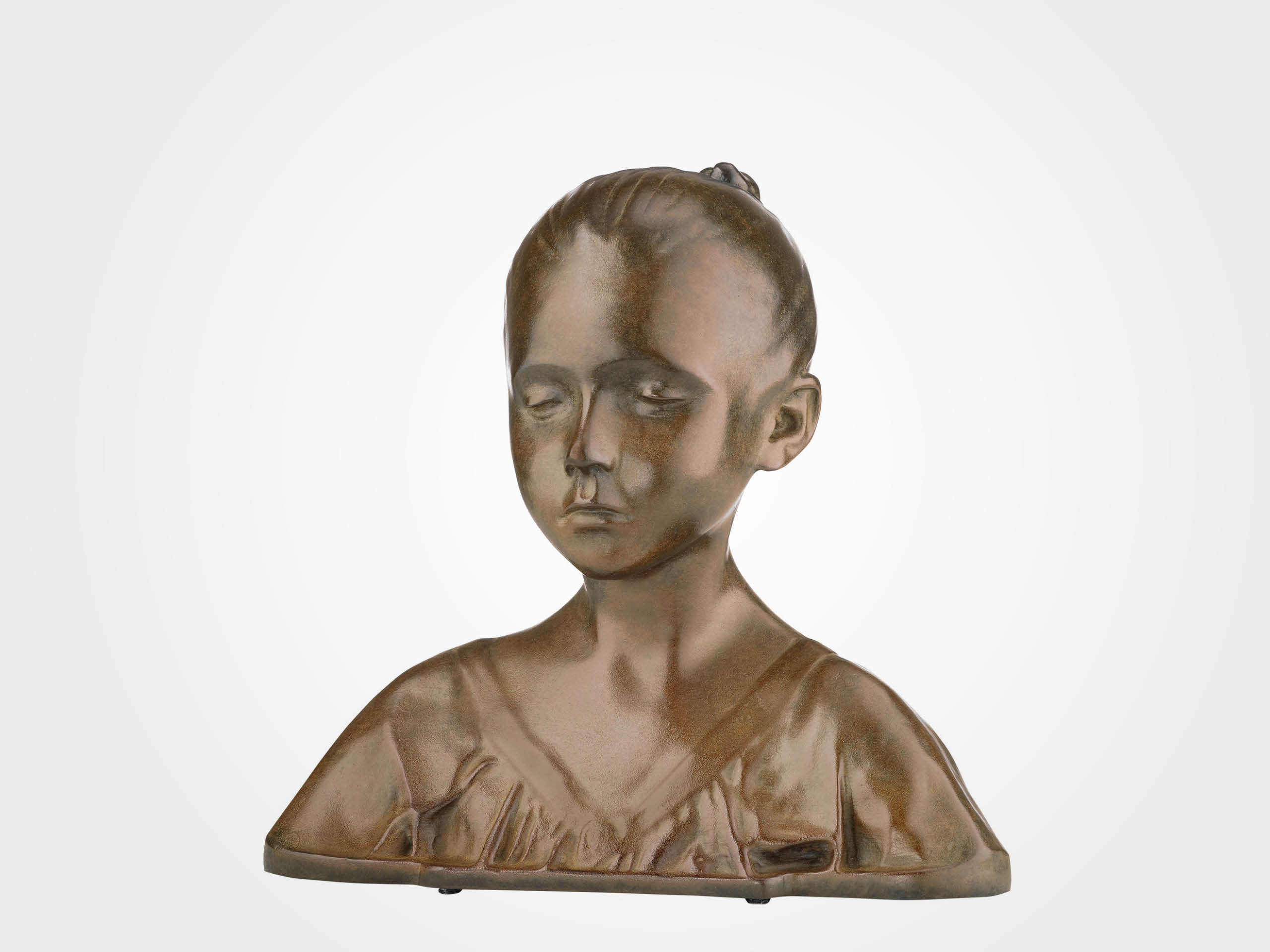 Hans am Ende: Büste "Worpsweder Kind", Reduktion in Bronze