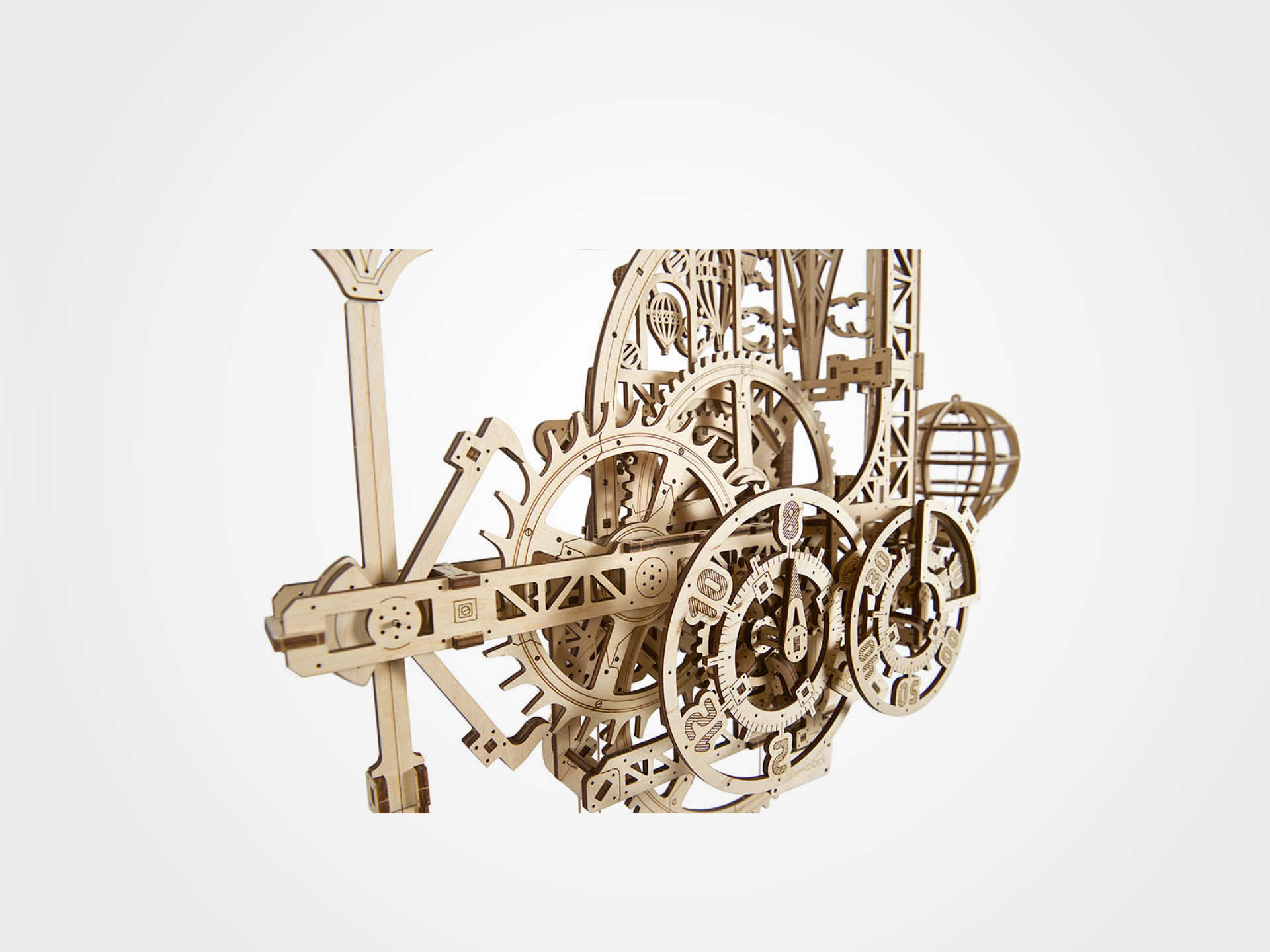 3D-Holzpuzzle, Wanduhr mit Pendel