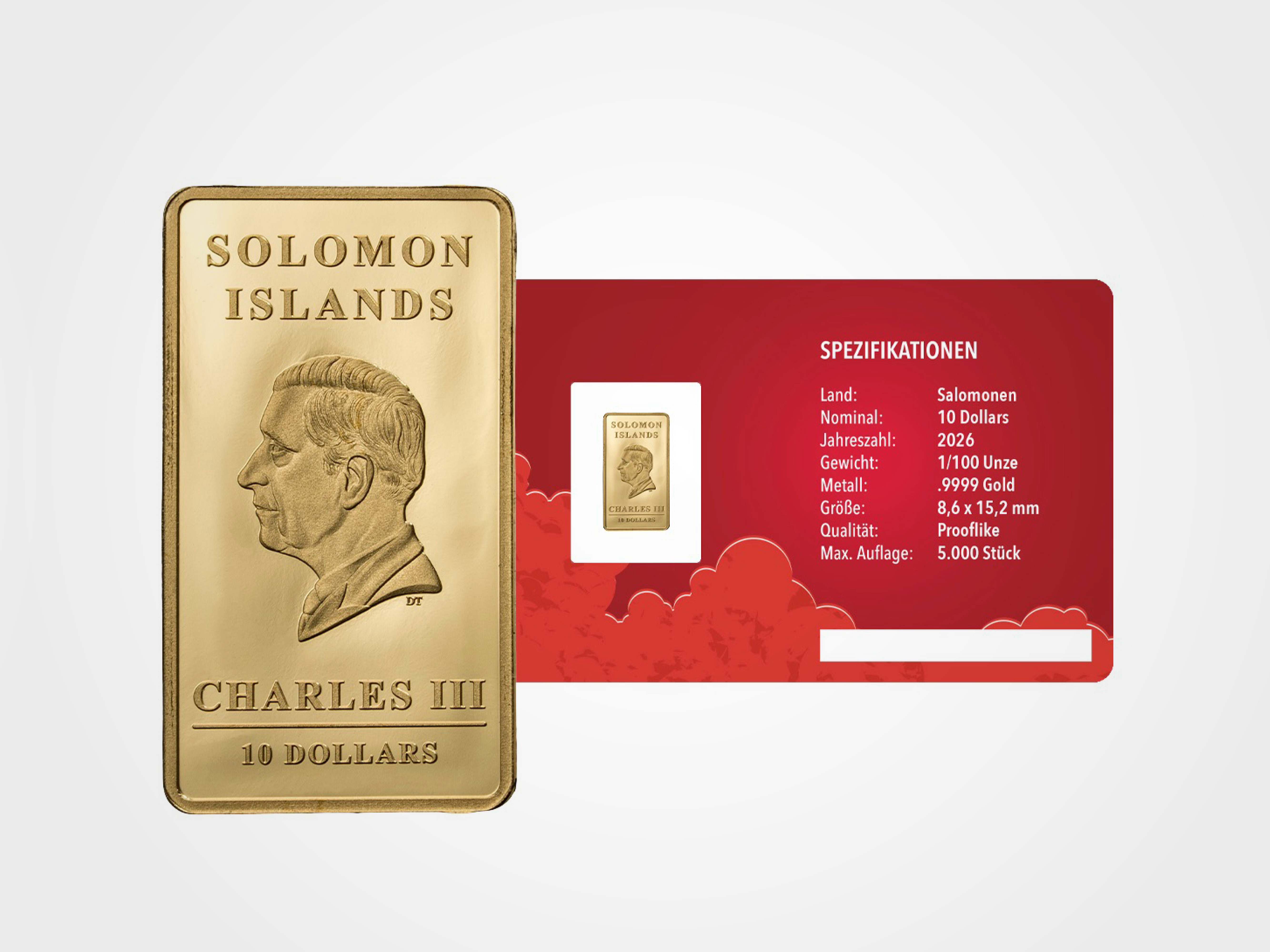 Goldbarren „Schutzengel“ in Geschenkkarte mit Schleife