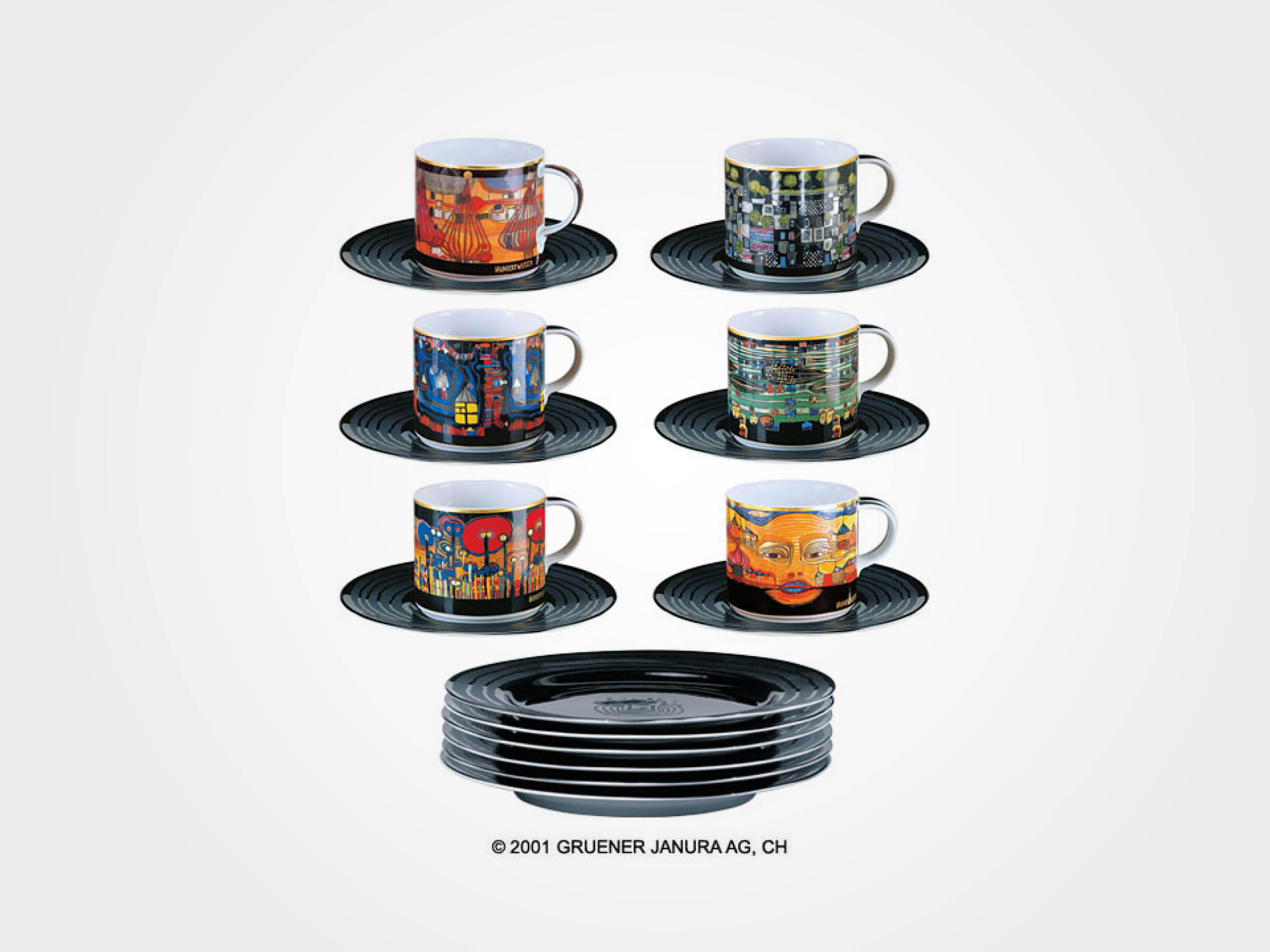 Friedensreich Hundertwasser: 18-teiliges Kaffeeservice