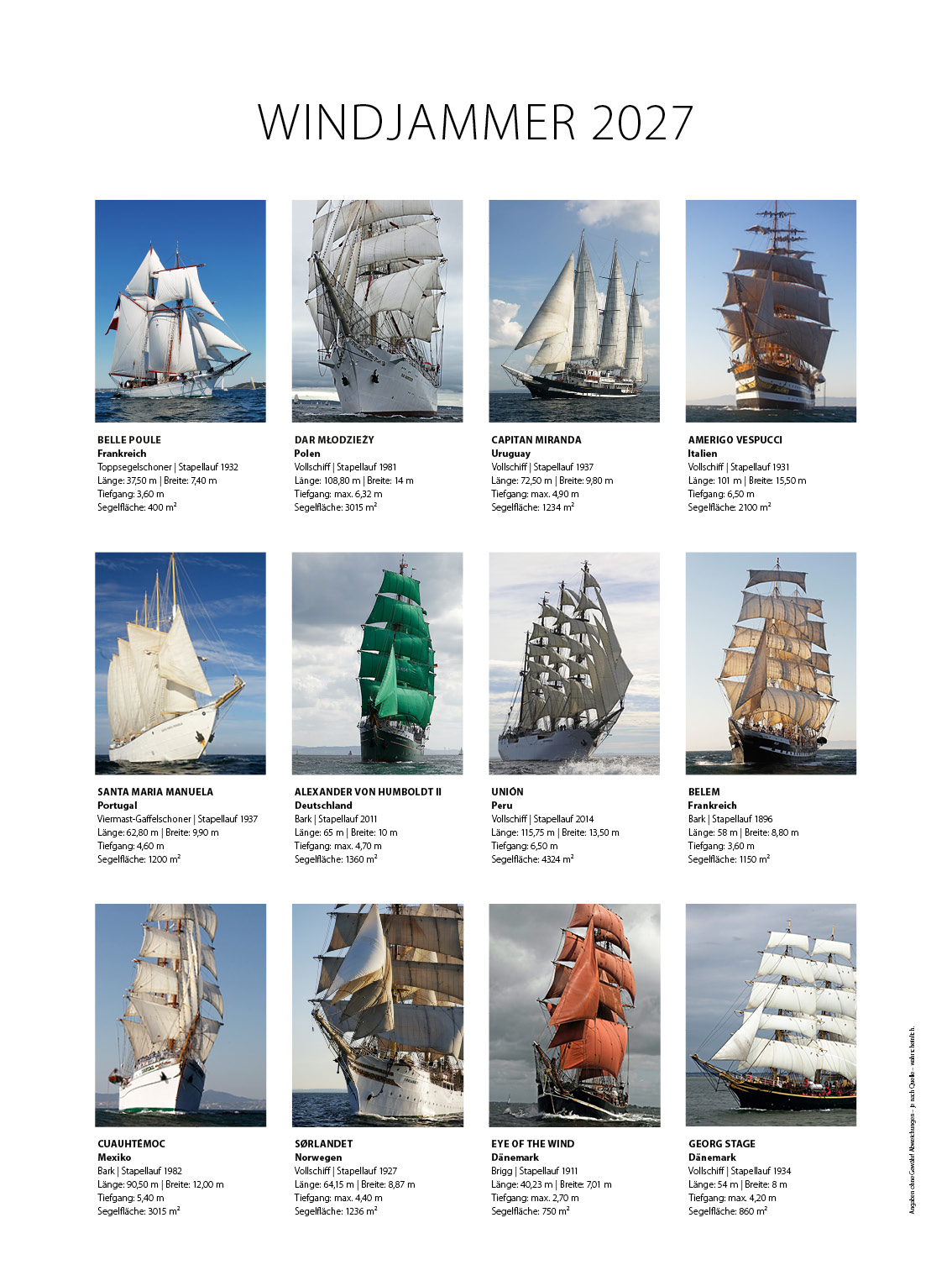 Windjammerkalender 2027