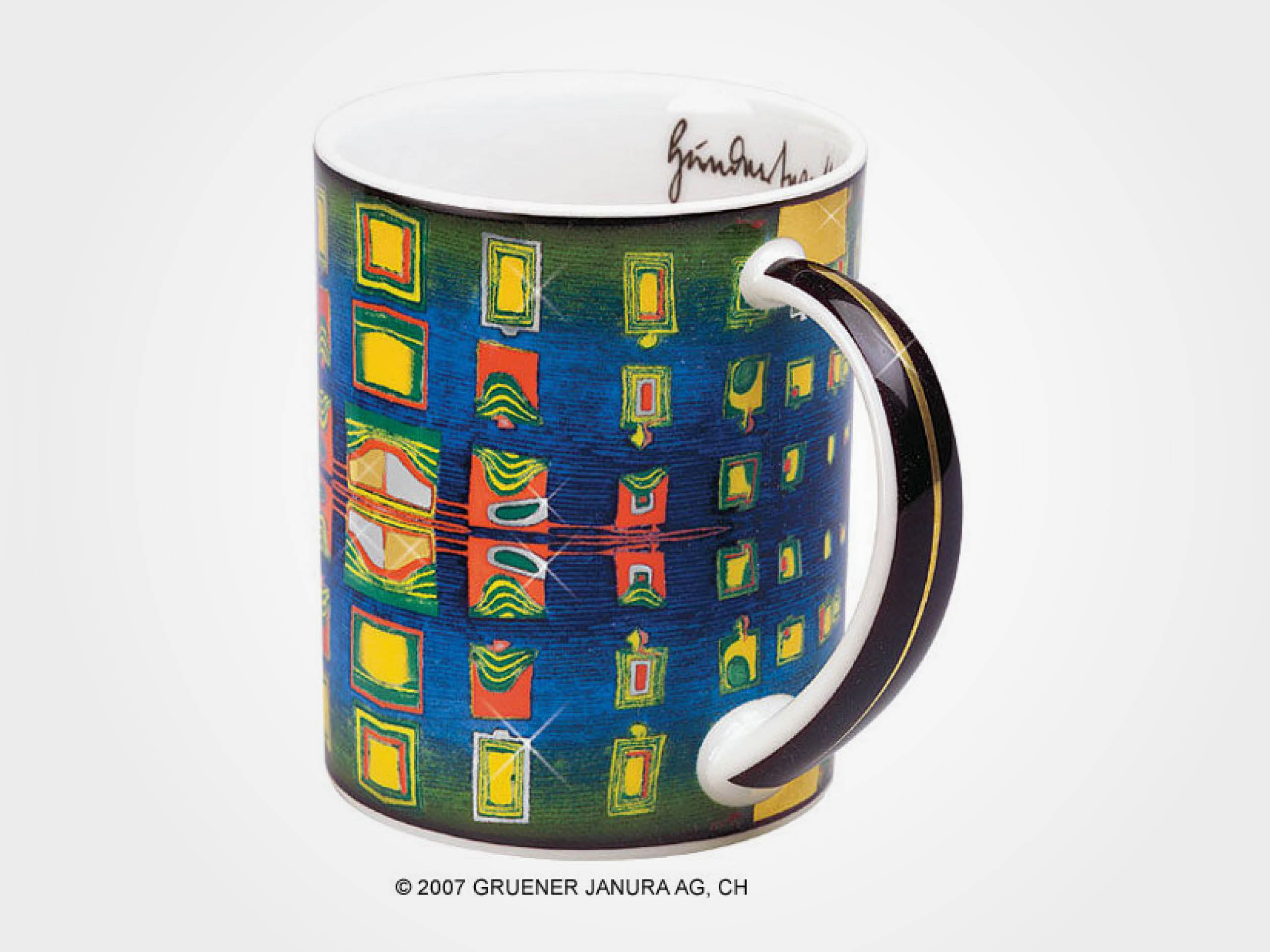 Friedensreich Hundertwasser: Magic Mug "Window's homesickness" - Heimweh der Fenster, Porzellan