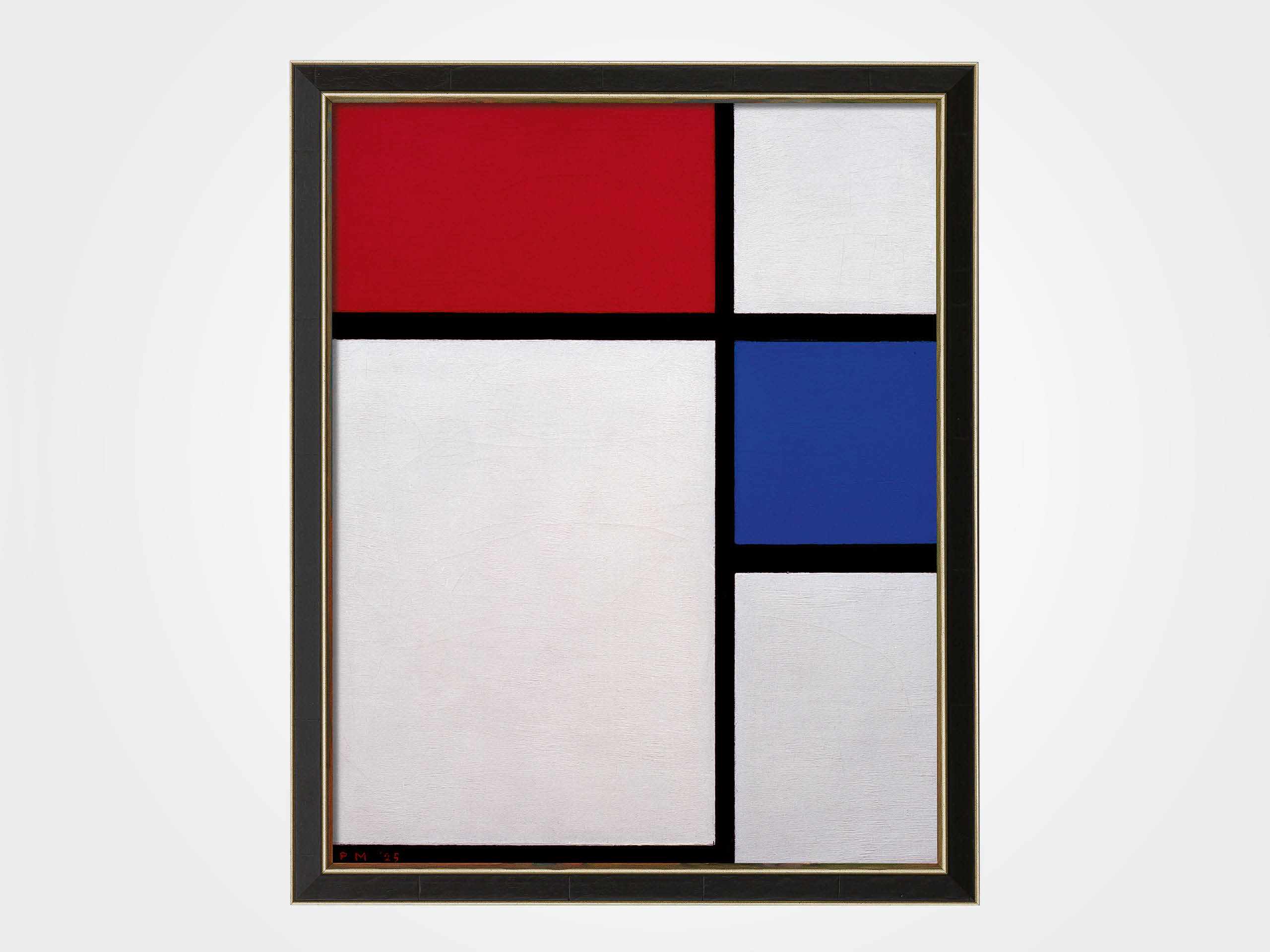 Piet Mondrian: Bild "Komposition No. II, mit Rot und Blau" (1929), gerahmt